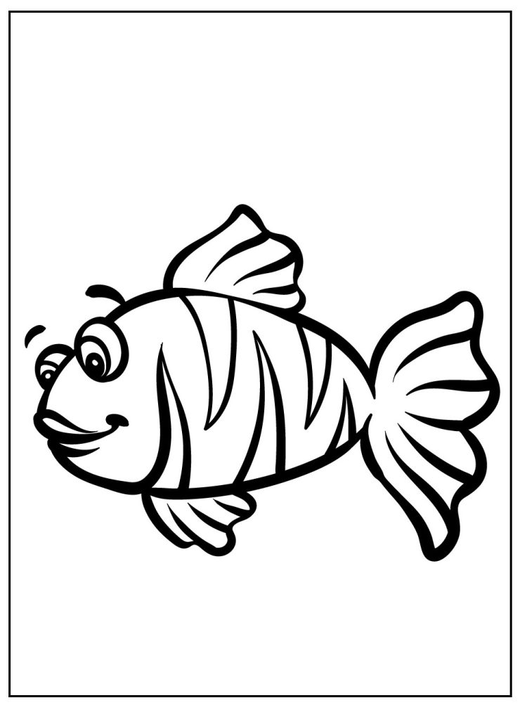 Ausmalbilder Fische für Kinder. 12 Stück, Kostenlos als PDF