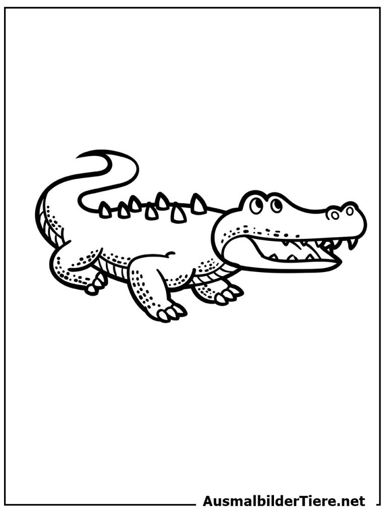 Detaillierte Ausmalbild Krokodil der Zeichnung