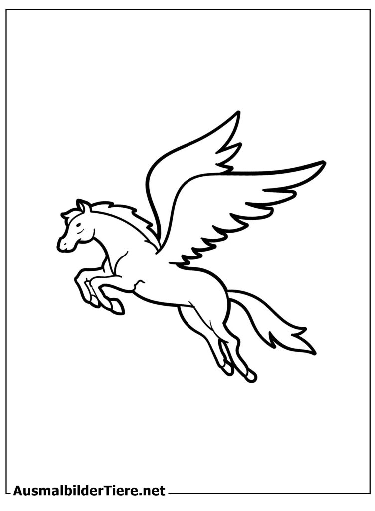 Ausmalbilder Pegasus mit Fabelwesen
