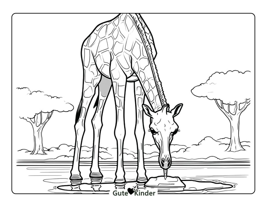 Ausmalbilder Giraffen - Malvorlagen Tiere zum Ausdrucken