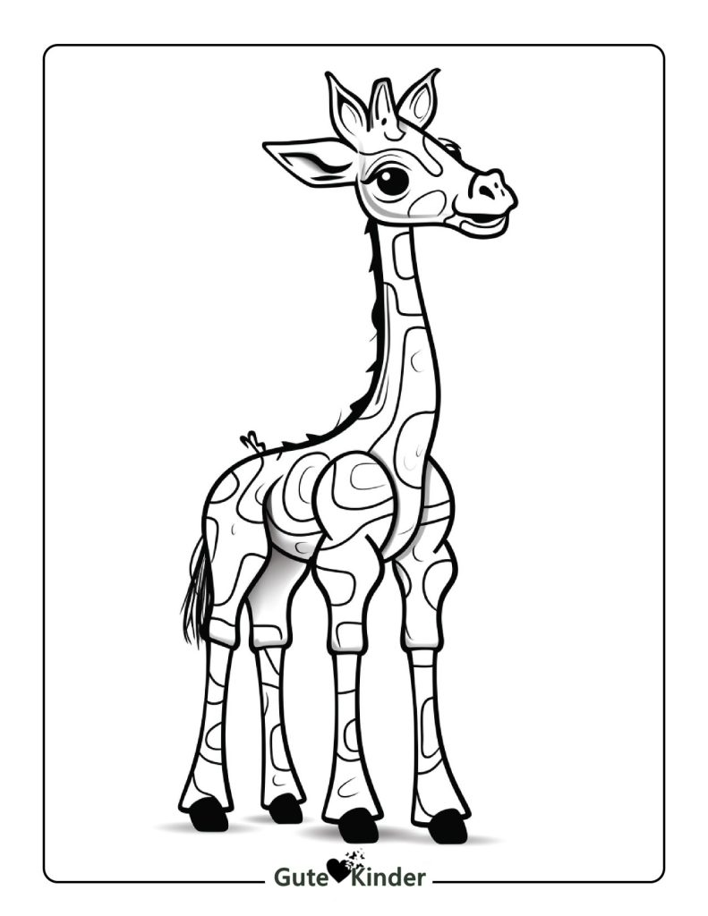 Niedliche Giraffe Ausmalbilder zum Ausdrucken