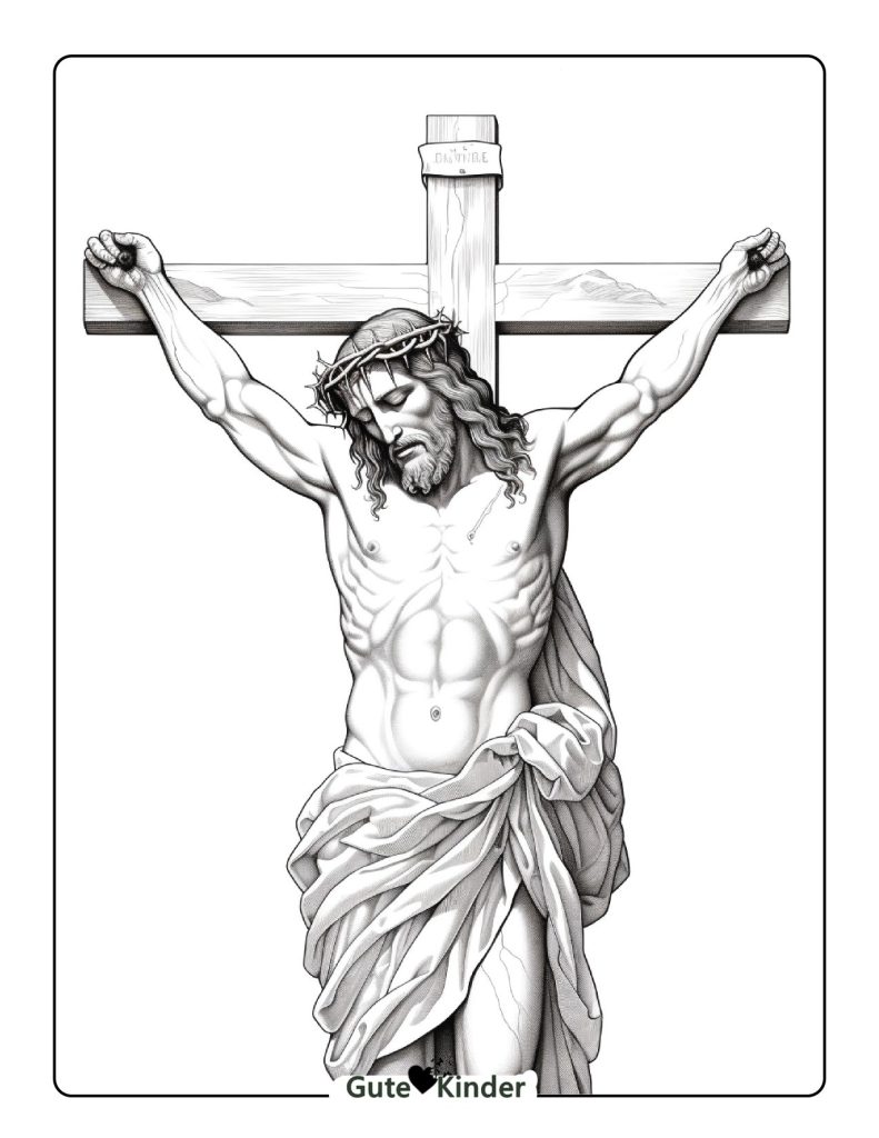 Ausmalbild Jesus am Kreuz Bibel zum Ausdrucken