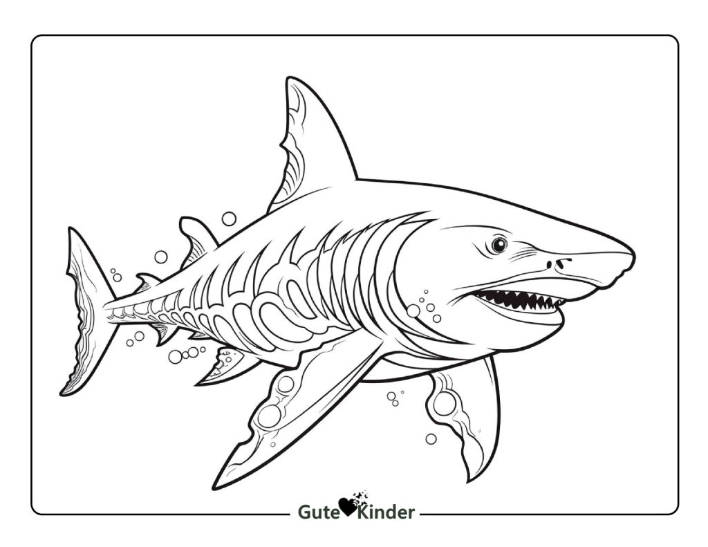 Einfacher Hai Ausmalbilder für Kinder