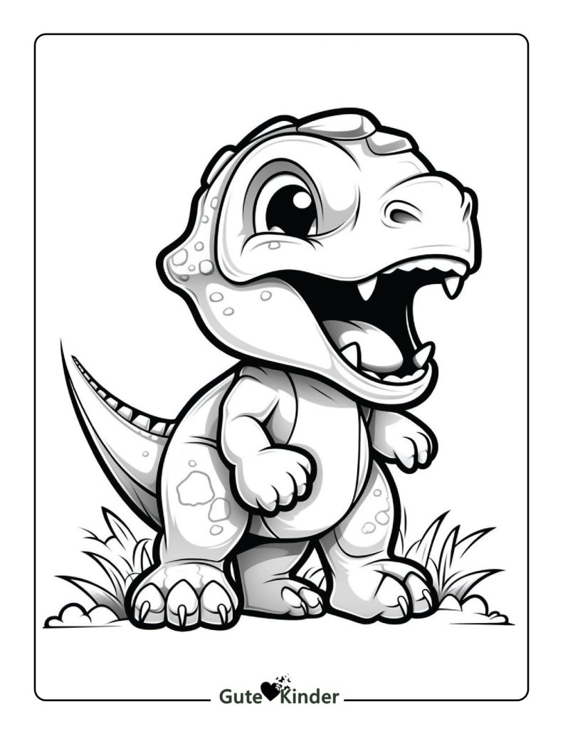 Kleine T-Rex Ausmalbild zum Ausdrucken