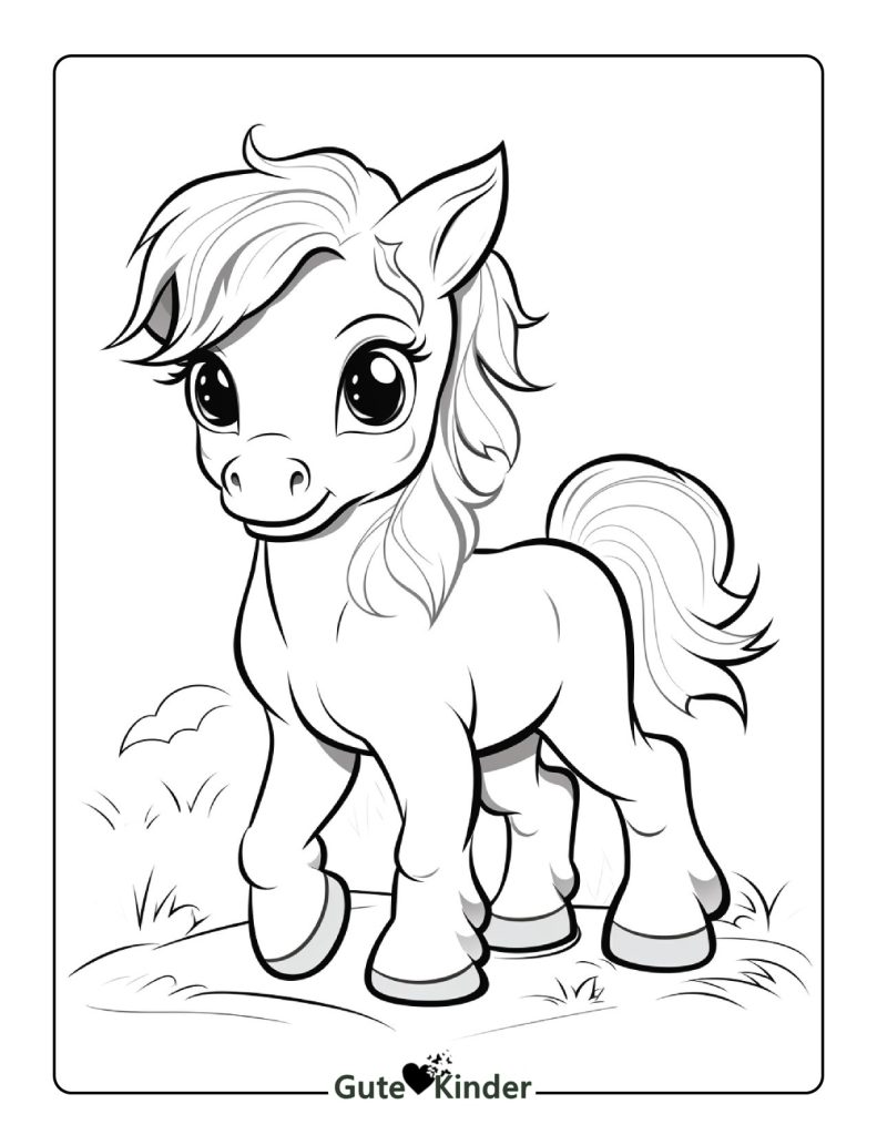 Süßes Pony Ausmalbilder für Kinder