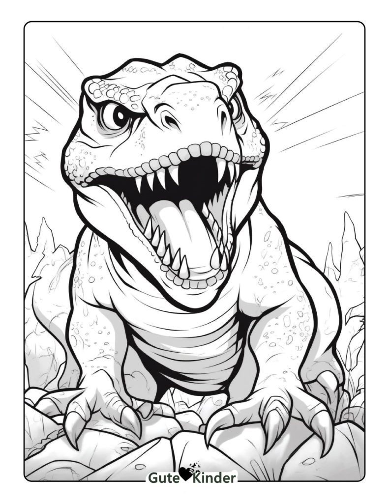 Malvorlagen T-Rex auf den Felsen - Kostenlos