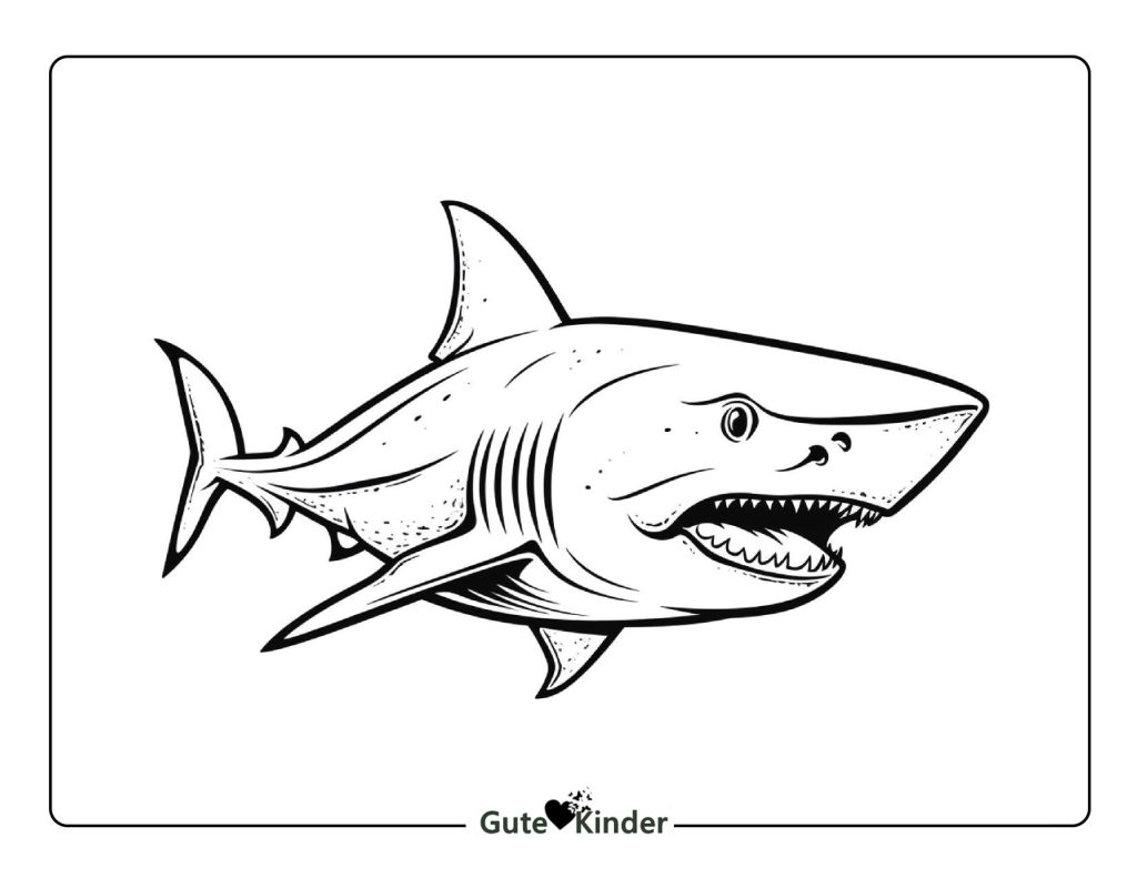 Weißer Hai Ausmalbild Kostenlos zum Ausdrucken