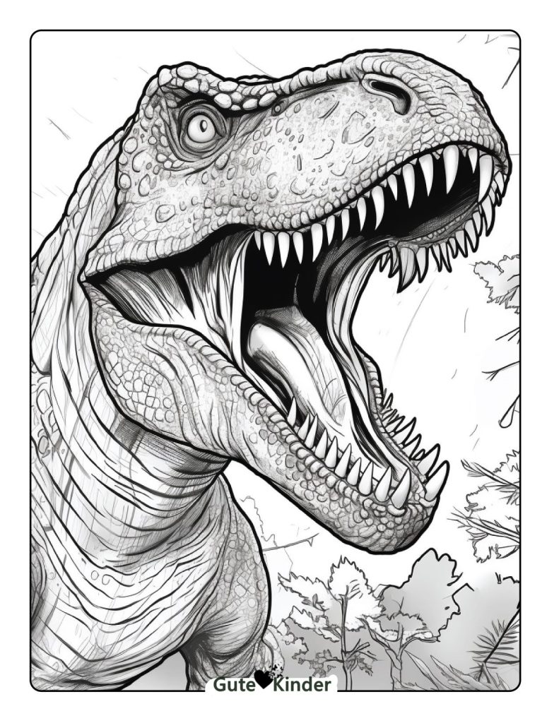Wütender T-Rex Ausmalbilder für Erwachsene